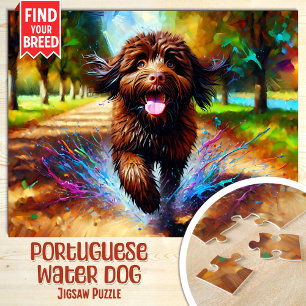 Portugiesischer Wasserhund-Porträt Acryldruck Puzzle