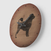 Portugiesischer Wasserhund Silhouette Rustikal Große Wanduhr (Winkel)