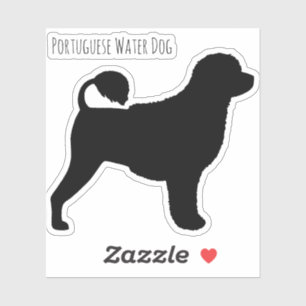 Portugiesischer Wasserhund Silhouette Vinyl Sticke Aufkleber