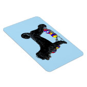 Portugiesischer Wasserhund Stehend mit Schwimmlini Magnet (Rechte Seite)