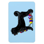 Portugiesischer Wasserhund Stehend mit Schwimmlini Magnet (Vertikal)