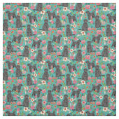 Portugiesischer Wasserhund türkis Stoff (Muster)