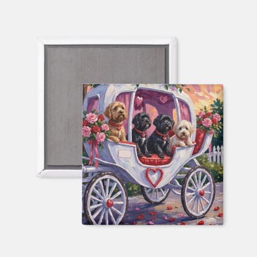 Portugiesischer Wasserhund Valentinstag Magnet (Vorderseite/Rückseite)