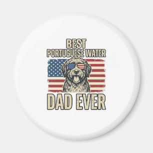 Portugiesischer Wasserhund-Vater Patriotisch Vinta Magnet