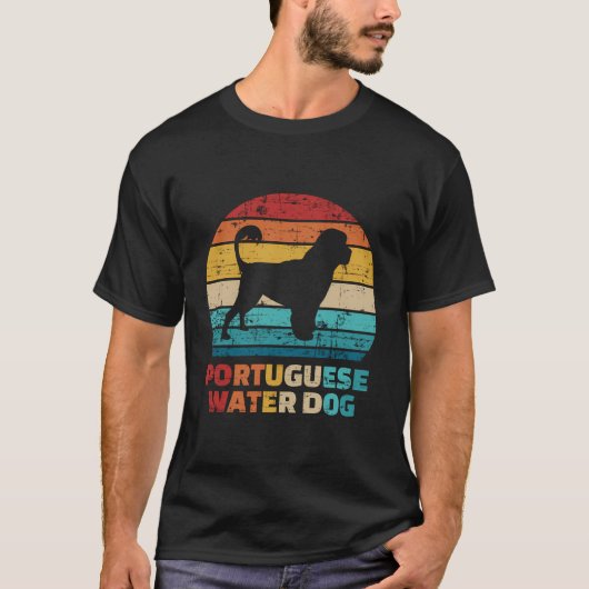 Portugiesischer Wasserhund Vintag T-Shirt (Vorderseite)