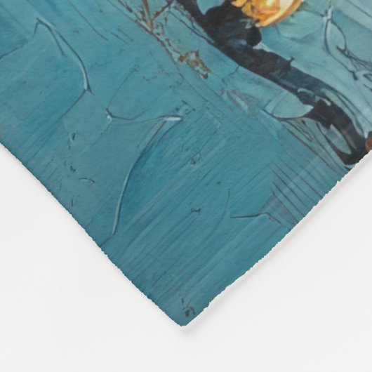 Portugiesischer Wasserhund Vintager Strand Fleecedecke (Ecke)