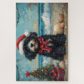 Portugiesischer Wasserhund Vintager Strand Puzzle (Vertikal)