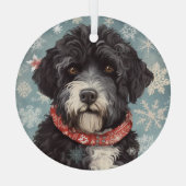 Portugiesischer Wasserhund Weihnachten Ornament Aus Glas (Rückseite)