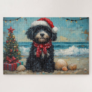 Portugiesischer Wasserhund Weihnachten Vintage Str Puzzle