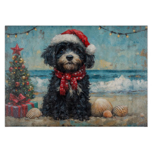 Portugiesischer Wasserhund Weihnachten Vintage Str Schneidebrett