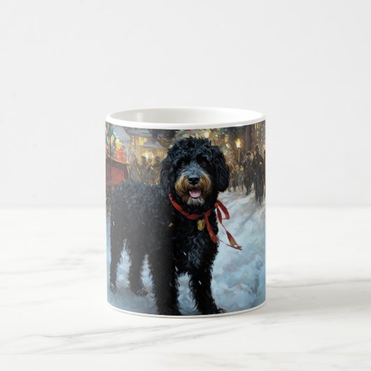 Portugiesischer Wasserhund Weihnachten Weihnachtsz Kaffeetasse (Mittel)