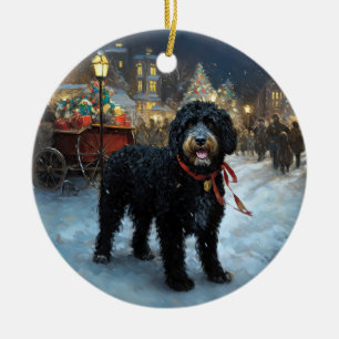 Portugiesischer Wasserhund Weihnachten Weihnachtsz Keramik Ornament