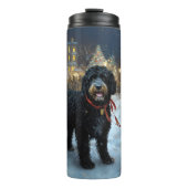Portugiesischer Wasserhund Weihnachten Weihnachtsz Thermosbecher (Vorderseite)
