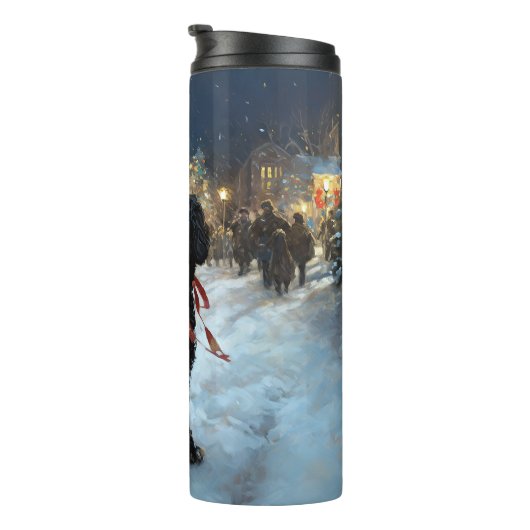 Portugiesischer Wasserhund Weihnachten Weihnachtsz Thermosbecher (Nach rechts gedreht)