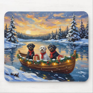 Portugiesischer Wasserhund Weihnachtsboot Urlaub Mousepad