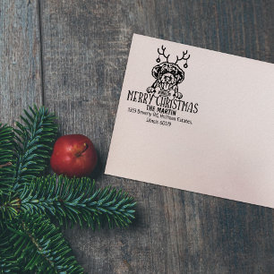 Portugiesischer Wasserhund Weihnachtsfeiertage Rüc Gummistempel