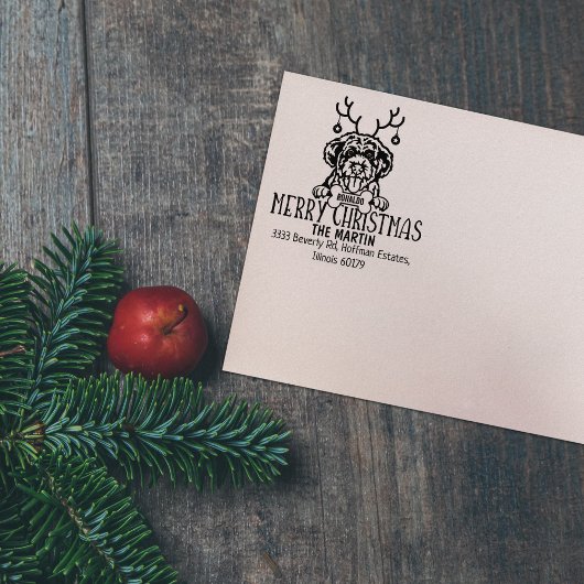 Portugiesischer Wasserhund Weihnachtsfeiertage Rüc Gummistempel