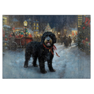 Portugiesischer Wasserhund Weihnachtsfestzeit Schneidebrett