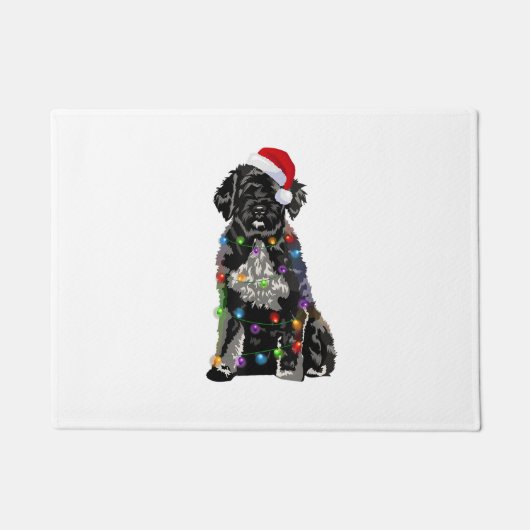Portugiesischer Wasserhund Weihnachtslicht Weihnac Fußmatte (Vorderseite)