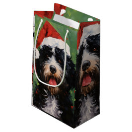 Portugiesischer Wasserhund Weihnachtsmalerei Kleine Geschenktüte