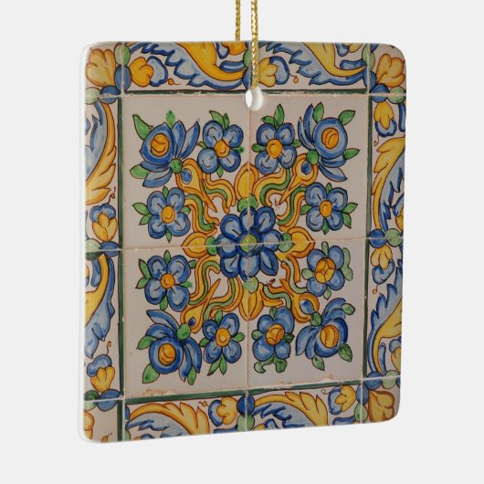 Portugiesisches Azuleijo Premium Square Ornament (Rechts)