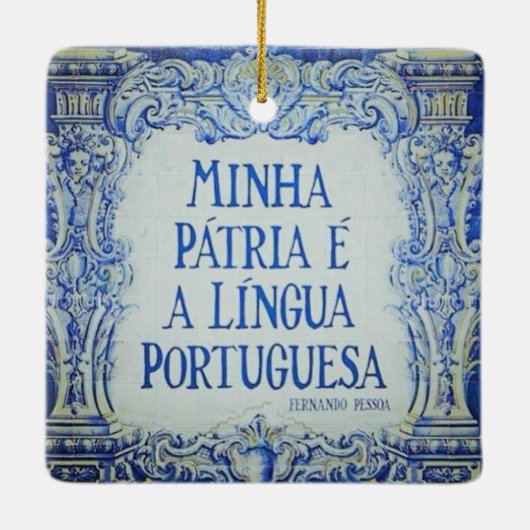 Portugiesisches Azuleijo Premium Square Ornament (Rückseite)