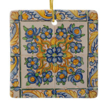 Portugiesisches Azuleijo Premium Square Ornament