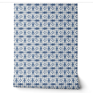 Portugiesisches Azulejo Essence Mini - Blau und We Tapete
