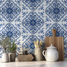 Portugiesisches Azulejo-Muster Mittelmeerblau