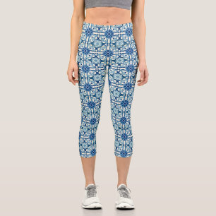 Portugiesisches Azulejos-Muster Capri Leggings