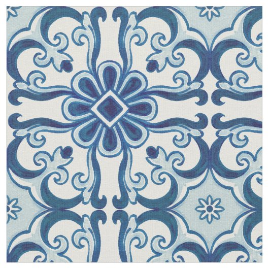 Portugiesisches Azulejos-Muster Stoff (Nahaufnahme)