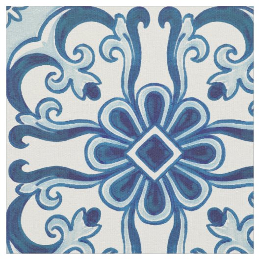 Portugiesisches Azulejos-Muster Stoff (Nahaufnahme)