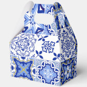 Portugiesisches Blaues Fliesenmuster - Geschenkbox Geschenkschachtel (Rückseite)