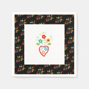Portugiesisches blühendes Herz Serviette