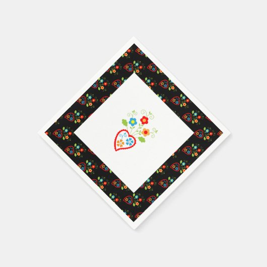 Portugiesisches blühendes Herz Serviette (Ecke)