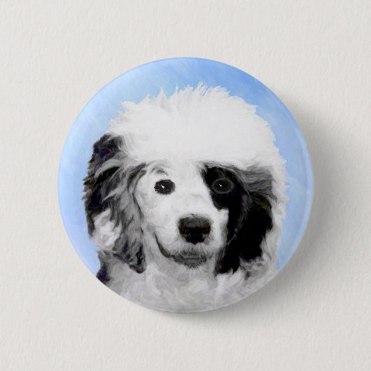Portugiesisches Dog-Gemälde - Originelle Hundekuns Button (Vorderseite)