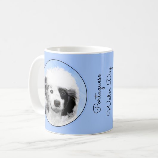 Portugiesisches Dog-Gemälde - Originelle Hundekuns Kaffeetasse (Vorderseite Links)