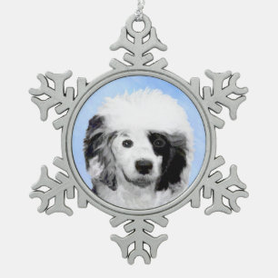 Portugiesisches Dog-Gemälde - Originelle Hundekuns Schneeflocken Zinn-Ornament