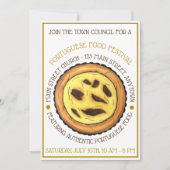 Portugiesisches Eierkuchen-Zackengebäck Einladung (Vorderseite)