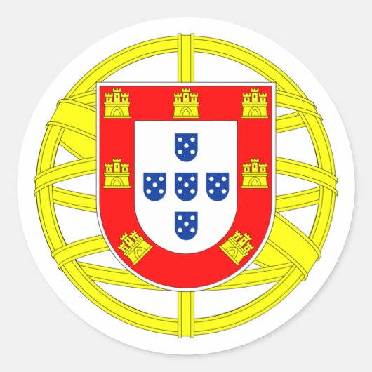 Portugiesisches Emblem Runder Aufkleber (Vorderseite)