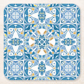 Portugiesisches Flachmuster Rechteckiger Pappuntersetzer (Vorderseite)