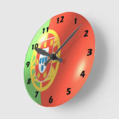 Portugiesisches Flag-Design Runde Wanduhr (Winkel)