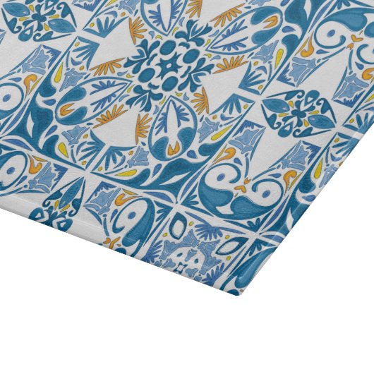 Portugiesisches Fliesen-Muster Schneidebrett (Ecke)