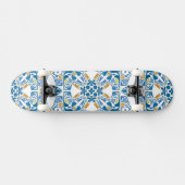 Portugiesisches Fliesen-Muster Skateboard (Horizontal)