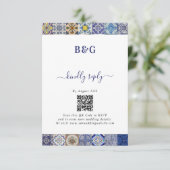 Portugiesisches Fliesenmuster Begleitkarte (Stehend Vorderseite)