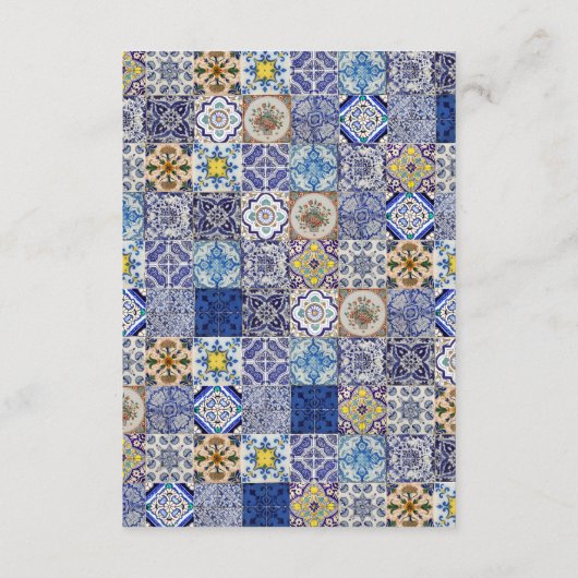 Portugiesisches Fliesenmuster Begleitkarte (Rückseite)