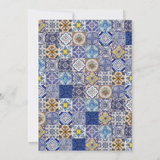Portugiesisches Fliesenmuster Dankeskarte (Rückseite)