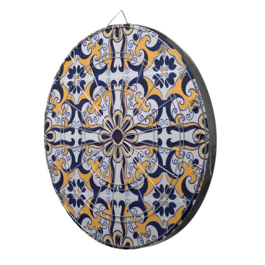 Portugiesisches Fliesenmuster Dartscheibe (Vorderseite rechts)