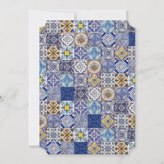 Portugiesisches Fliesenmuster Einladung (Rückseite)