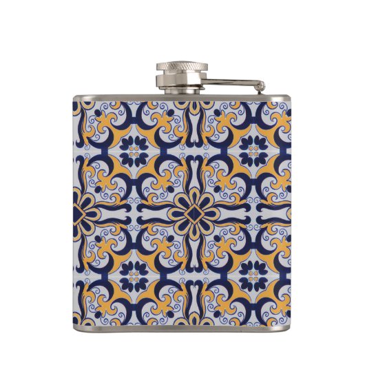 Portugiesisches Fliesenmuster Flachmann (Rückseite)